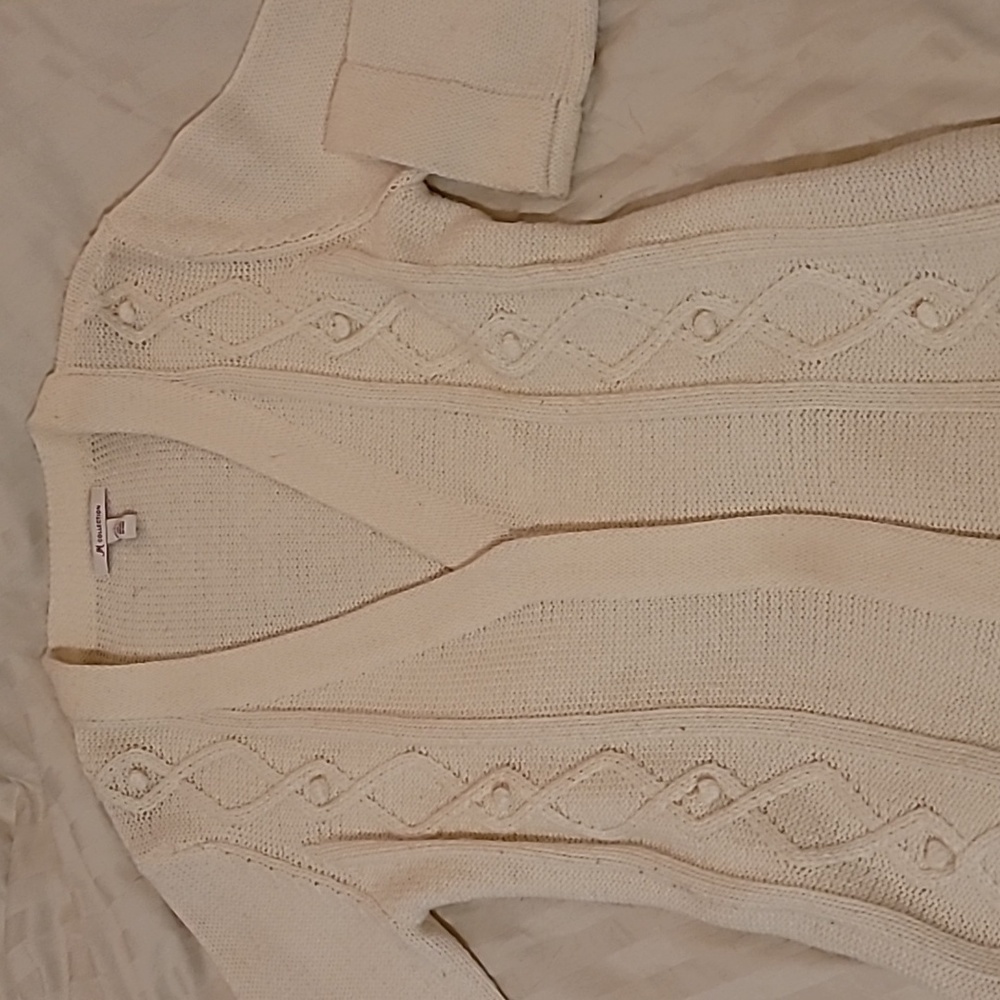 White sweater cardigan